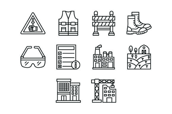 10 Labour Day Outline Icons Bundle: Essential Design Assets