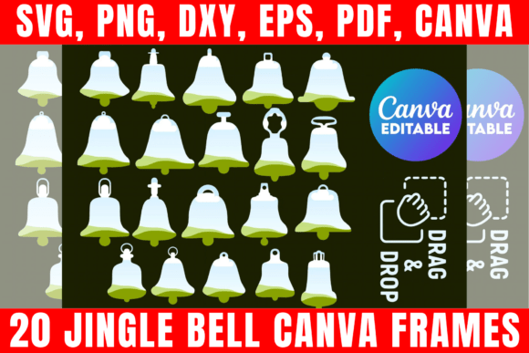 20 Jingle Bell Canva Frames Template: Festive Design Magic