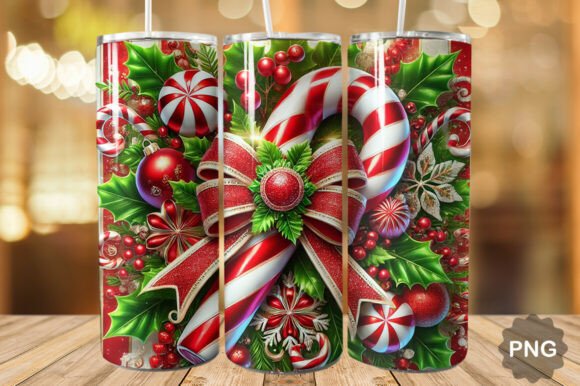 Candy Cane Merry Christmas Tumbler Wrap: Festive Design Essentials