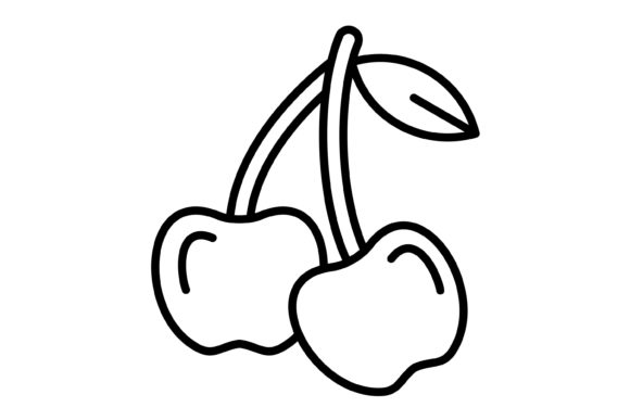 Cherry Outline Icon: A Fresh Asset for Modern Projects