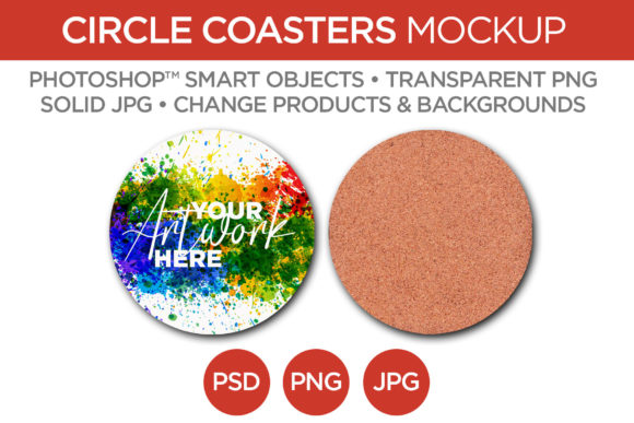 Circle Coaster Mockup: Professional Product Photography Made Simple