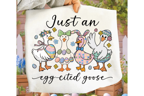 Easter Design Assets: The Egg-cited Goose PNG Collection