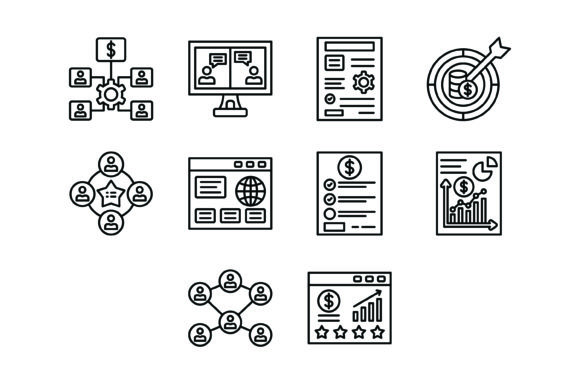 Elevate Your Brand with the 10 Business Outline Icons Bundle