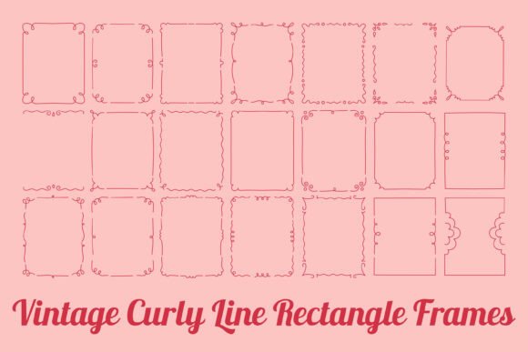 Embrace Timeless Charm with Vintage Curly Line Rectangle Frames