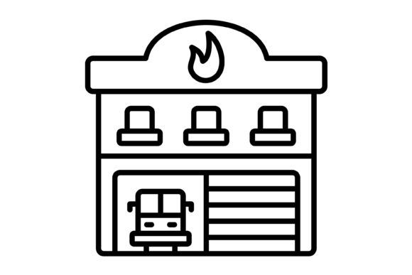 Fire Station Outline Icon: A Modern Symbol for Clear Communication