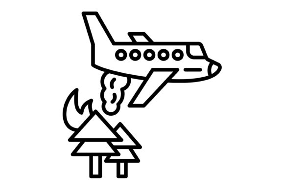 Firefighter Plane Outline Icon: Versatility in Vector Form