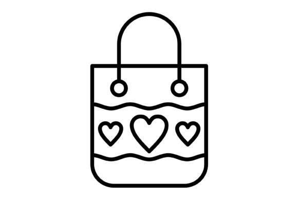 Gift Bag Outline Icon: Versatile Design Asset for Creators
