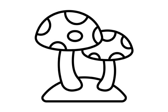Mushroom Outline Icon: A Modern Icon for Digital Design