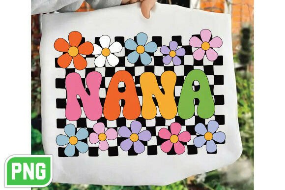 Retro Floral Nana Checkered Coquette: A Designer's Asset