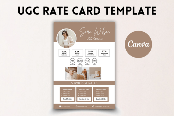 Streamline Your UGC Business with a Canva Rate Card Template