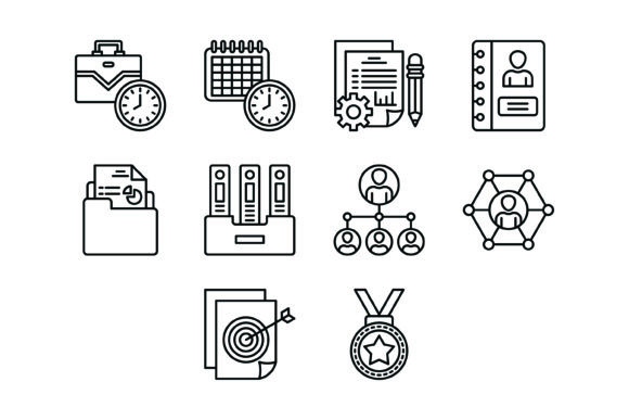 Streamline Your Visuals with 10 Organization Outline Icons