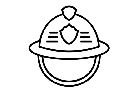 The Firefighter Helmet Outline Icon: A Versatile Design Asset