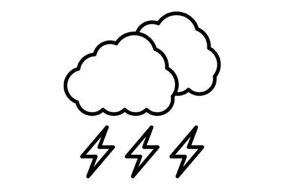 Thunder Outline Icon: A Versatile Design Asset