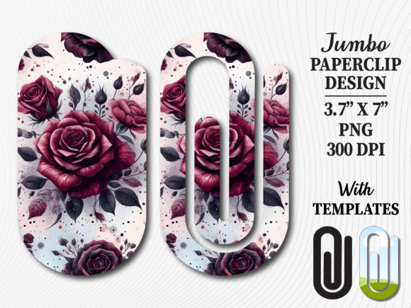 Vintage Dark Rose Jumbo Paperclip: A Designer's Bookmark Staple